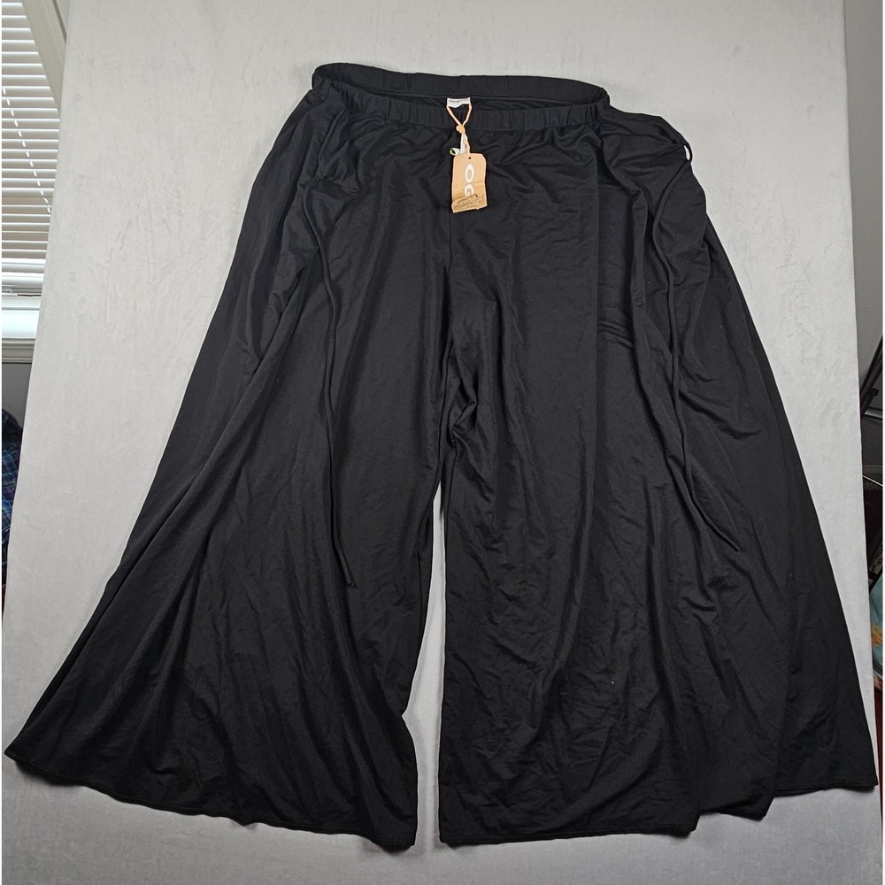 NEW OGL Move Wide Leg Pants Womens Large Black Bamboo Blend Lounge Yoga